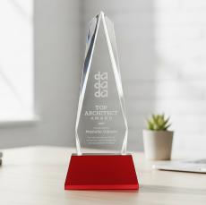 Cheswick Award on Entwhistle Base - Red - Crystal Awards