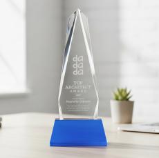 Cheswick Award on Entwhistle Base - Sky Blue - Crystal Awards