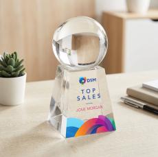 Crystal Ball VividPrint Award on Tall Base - Crystal Ball Awards