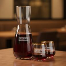Mason Carafe & Tucson Gold Rim Stemless Wine - Barware Gift Sets