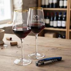 Swiss Force Opener & Tucson Gold Rim Wine - Barware Gift Sets