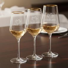 Tucson Gold Rim Wine - Deep Etch - Wine Glasses