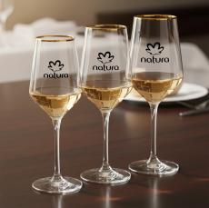 Tucson Gold Rim Wine - Imprinted - Wine Glasses