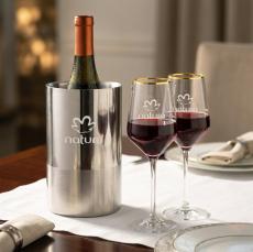 Catania Wine Cooler & Tucson Gold Rim Wine Set - Wine Accessories