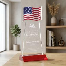 Flag Award - Red - Crystal Eagle Awards