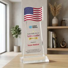 Flag VividPrint Award - Clear - Crystal Awards