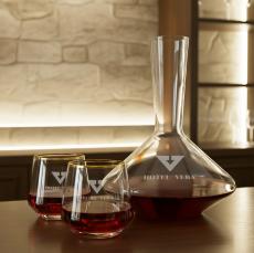 Tucson Carafe & Stemless Wine Set - Gold Rim - Carafes