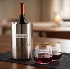 Catania Wine Cooler & Tucson Gold Rim Stemless Wine - Wine Coolers