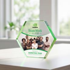 Gilford Hexagon VividPrint Award - Emerald - Octagon Awards