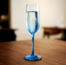 Soudan Flute Blue - Deep Etch - Champagne Flutes