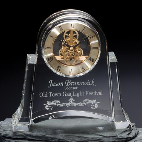 Recognition Awards - Crystal Awards - Dresden Clock - Gold