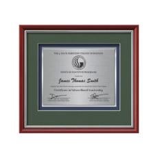 Baron Certificate TexEtch - Mahogany/Silver - Plaque Awards