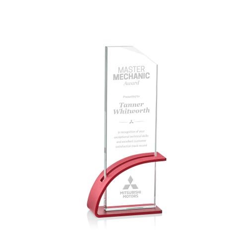 Recognition Awards - Crystal Awards - Barton Award - Red