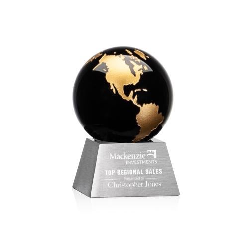 Recognition Awards - Crystal Awards - Ryegate Globe Award - Black/Gold