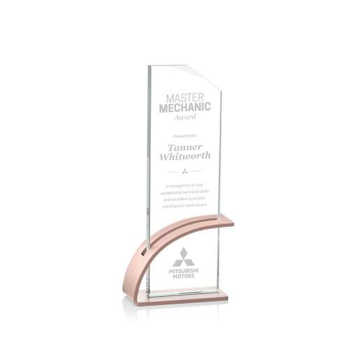 Recognition Awards - Crystal Awards - Barton Award - Rose Gold