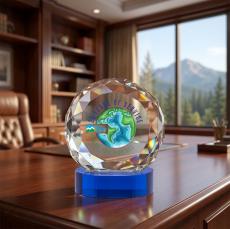 Seville VividPrint Award on Alberton Base - Blue - Circle Awards