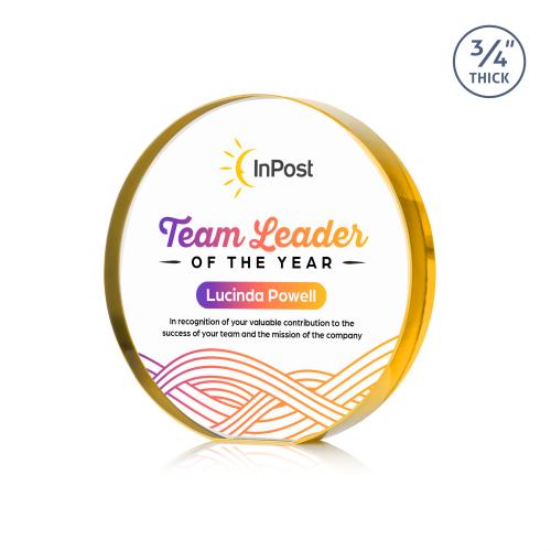 Recognition Awards - Crystal Awards - Gainsborough Circle VividPrint&trade; Award - Gold