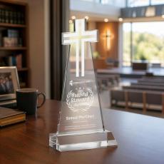 Cross Award - Clear - Crystal Awards