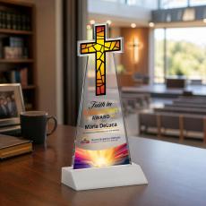 Cross VividPrint Award - White - Crystal Awards