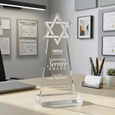 Star of David Award - Clear - Crystal Awards