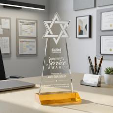 Star of David Award - Amber - Crystal Awards