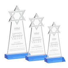 Star of David Award - Sky Blue - Colored Glass Awards