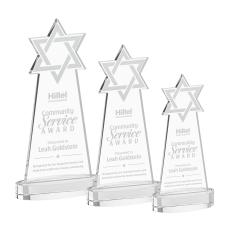 Star of David Award on Alberton Base - Clear - New Items
