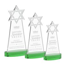 Star of David Award on Alberton Base - Green - New Items