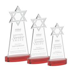 Star of David Award on Alberton Base - Red - New Items