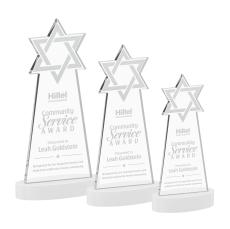 Star of David Award on Alberton Base - White - New Items