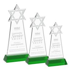 Star of David Award on Hartford Base - Green - New Items