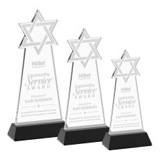 Star of David Award on Hartford Base - Black - Black Crystal Awards