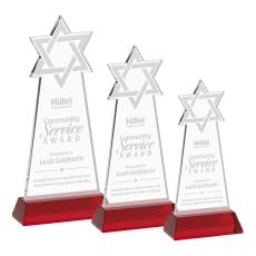 Star of David Award on Hartford Base - Red - New Items