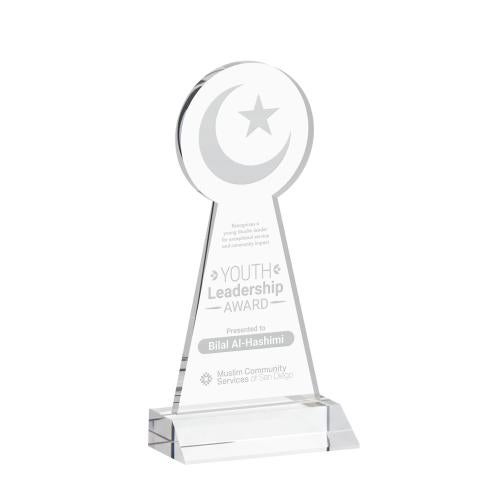 Recognition Awards - Crystal Awards - Crescent & Star Award - Clear