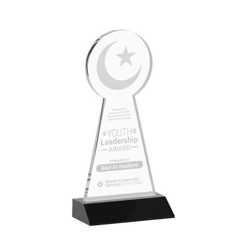 Recognition Awards - Crystal Awards - Crescent & Star Award - Black