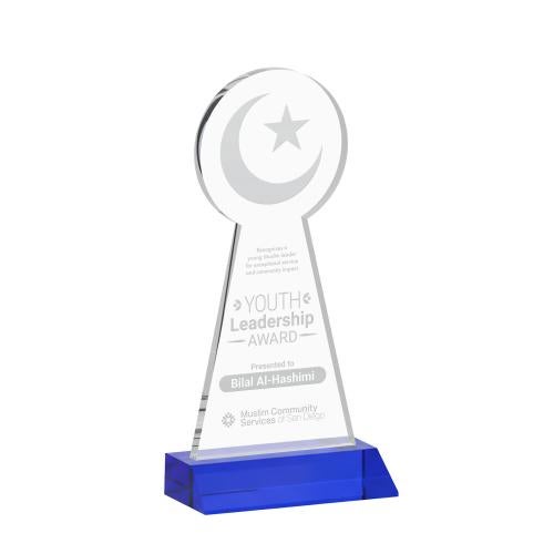Recognition Awards - Crystal Awards - Crescent & Star Award - Blue