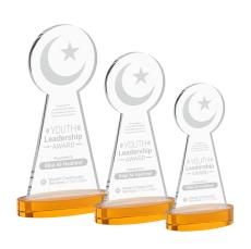 Crescent & Star Award on Alberton Base - Amber - Over $150