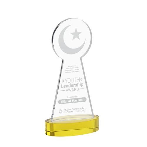 Recognition Awards - Crystal Awards - Crescent & Star Award on Alberton Base - Gold
