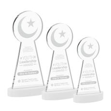 Crescent & Star Award on Alberton Base - White - Over $150