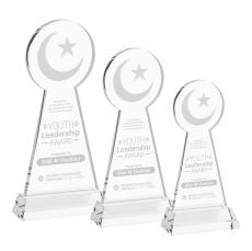 Crescent & Star Award on Hartford Base - Clear - Over $150