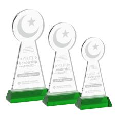 Crescent & Star Award on Hartford Base - Green - Over $150