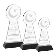 Crescent & Star Award on Hartford Base - Black - Over $150