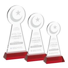 Crescent & Star Award on Hartford Base - Red - Over $150