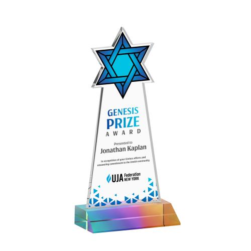 Recognition Awards - Crystal Awards - Star of David VividPrint&trade; Award - Prismatic