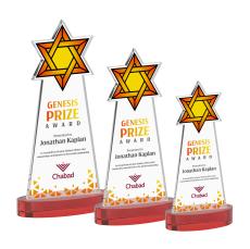 Star of David VividPrint Award on Alberton Base - Red - Crystal Awards