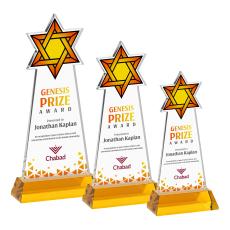 Star of David VividPrint Award on Hartford Base - Amber - Crystal Awards