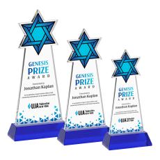Star of David VividPrint Award on Hartford Base - Blue - Crystal Awards