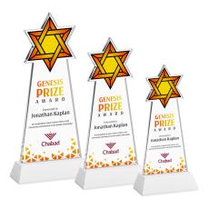 Star of David VividPrint Award on Hartford Base - White - Crystal Awards