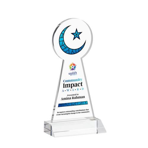 Recognition Awards - Crystal Awards - Crescent & Star VividPrint&trade; Award - Clear
