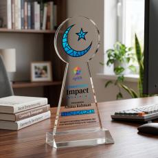 Crescent & Star VividPrint Award - Clear - Crystal Awards